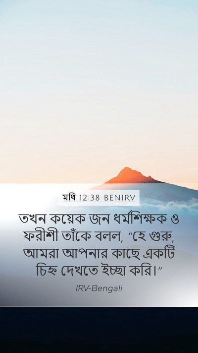 মথি 12:38 BENIRV Mobile Phone Wallpaper - তখন কয়েক জন - Mobile Bible Verse Wallpaper