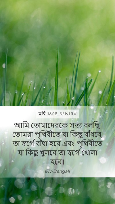 মথি 18:18 BENIRV Mobile Phone Wallpaper - আমি তোমাদেরকে - Mobile Bible Verse Wallpaper