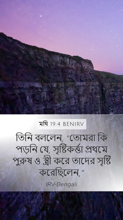 মথি 19:4 BENIRV Bible Verse Image