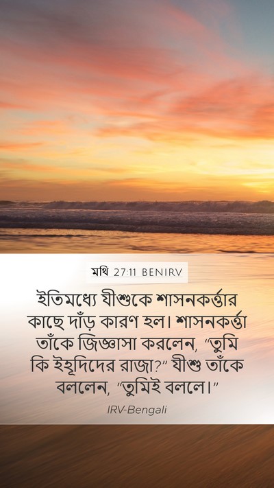 মথি 27:11 BENIRV Bible Verse Image