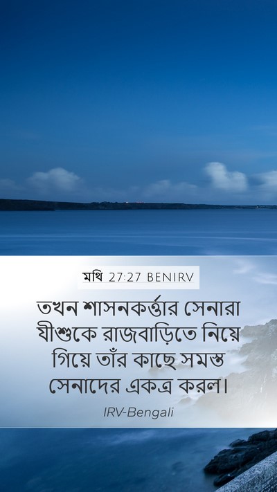 মথি 27:27 BENIRV Mobile Phone Wallpaper - তখন শাসনকর্ত্তার - Mobile Bible Verse Wallpaper