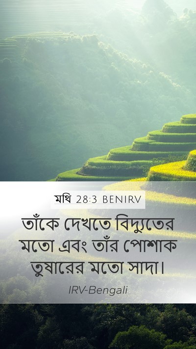 মথি 28:3 BENIRV Bible Verse Image