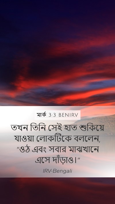 মার্ক 3:3 BENIRV Mobile Phone Wallpaper - তখন তিনি সেই হাত - Mobile Bible Verse Wallpaper