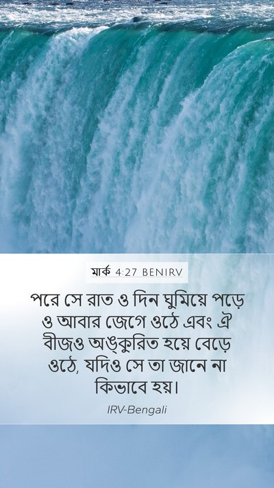মার্ক 4:27 BENIRV Mobile Phone Wallpaper - পরে সে রাত ও দিন - Mobile Bible Verse Wallpaper