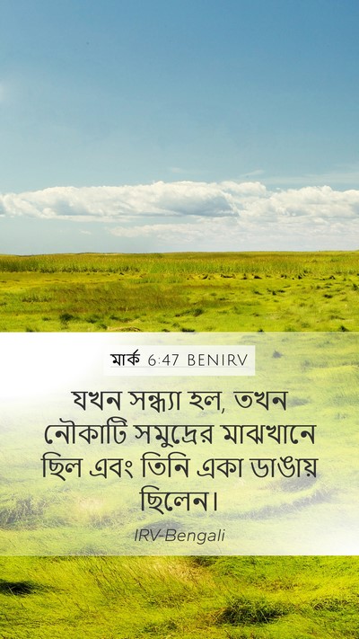 মার্ক 6:47 BENIRV Mobile Phone Wallpaper - যখন সন্ধ্যা হল, তখন - Mobile Bible Verse Wallpaper