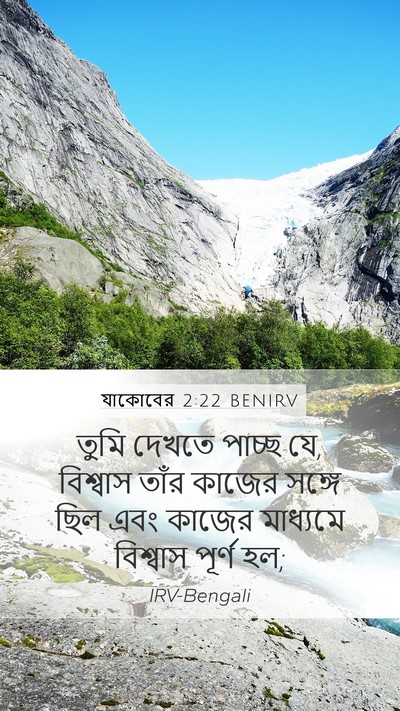 যাকোবের 2:22 BENIRV Mobile Phone Wallpaper - তুমি দেখতে পাচ্ছ - Mobile Bible Verse Wallpaper