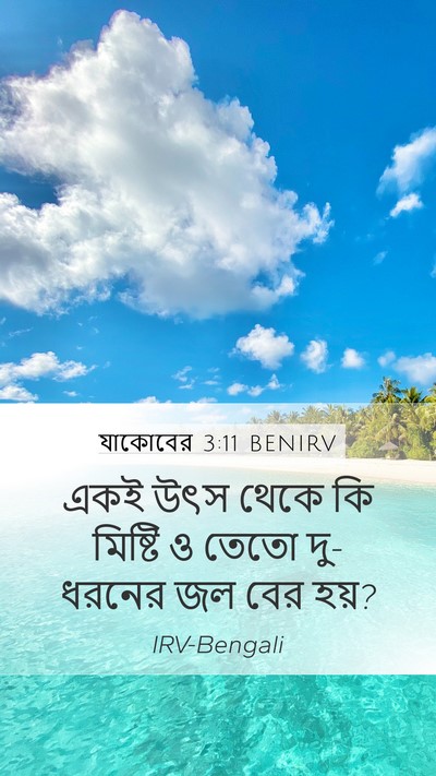যাকোবের 3:11 BENIRV Mobile Phone Wallpaper - একই উৎস থেকে কি - Mobile Bible Verse Wallpaper