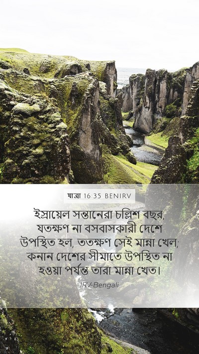 যাত্ৰা 16:35 BENIRV Bible Verse Image