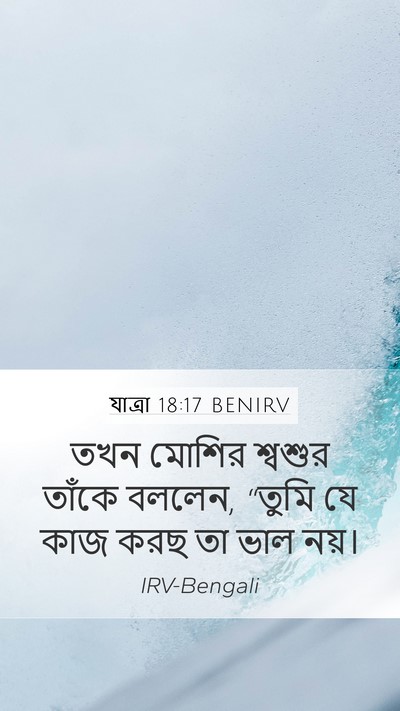 যাত্ৰা 18:17 BENIRV Mobile Phone Wallpaper - তখন মোশির শ্বশুর - Mobile Bible Verse Wallpaper
