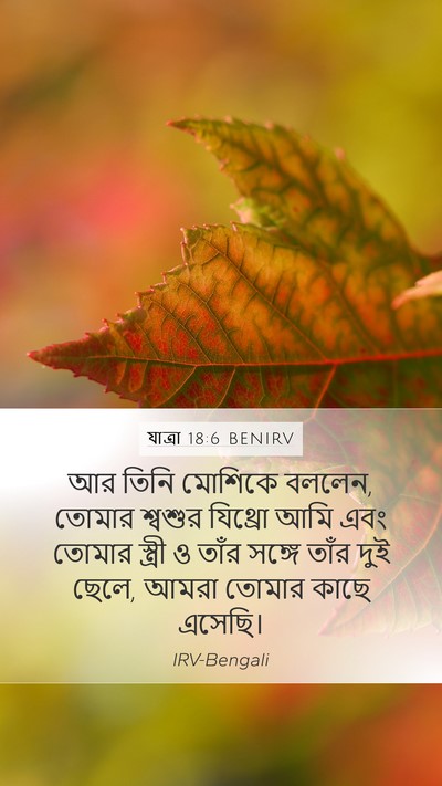 যাত্ৰা 18:6 BENIRV Mobile Phone Wallpaper - আর তিনি মোশিকে - Mobile Bible Verse Wallpaper