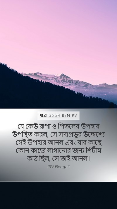 যাত্ৰা 35:24 BENIRV Mobile Phone Wallpaper - যে কেউ রূপা ও - Mobile Bible Verse Wallpaper