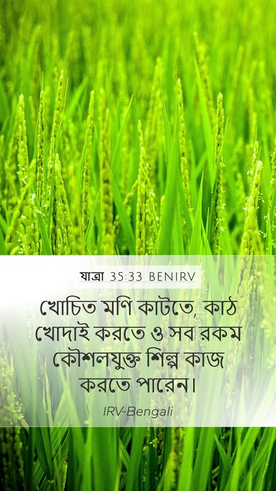 যাত্ৰা 35:33 BENIRV Mobile Phone Wallpaper - খোচিত মণি কাটতে, - Mobile Bible Verse Wallpaper