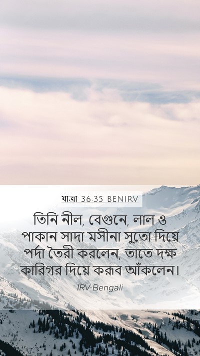 যাত্ৰা 36:35 BENIRV Mobile Phone Wallpaper - তিনি নীল, বেগুনে, - Mobile Bible Verse Wallpaper