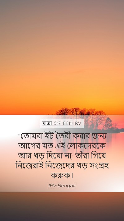 যাত্ৰা 5:7 BENIRV Mobile Phone Wallpaper - “তোমরা ইট তৈরী - Mobile Bible Verse Wallpaper