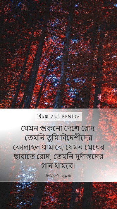 যিচয়া 25:5 BENIRV Mobile Phone Wallpaper - যেমন শুকনো দেশে - Mobile Bible Verse Wallpaper