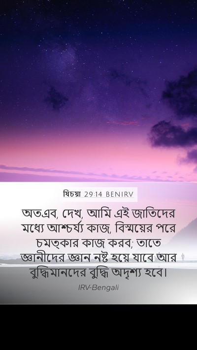 যিচয়া 29:14 BENIRV Bible Verse Image