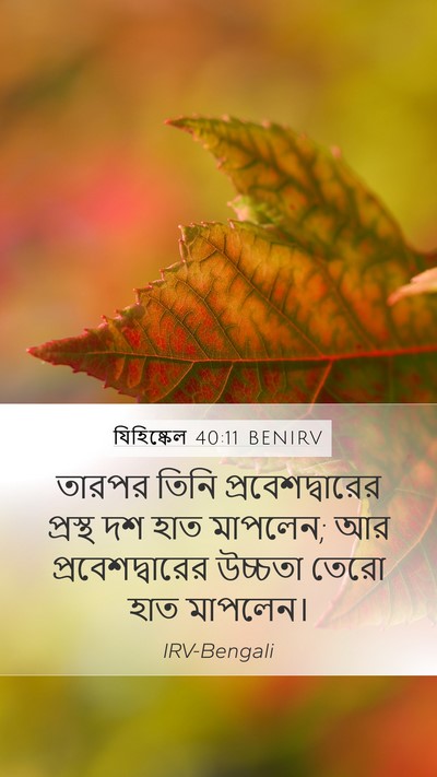 যিহিষ্কেল 40:11 BENIRV Mobile Phone Wallpaper - তারপর তিনি - Mobile Bible Verse Wallpaper