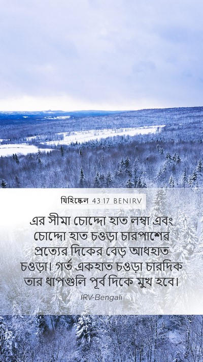 যিহিষ্কেল 43:17 BENIRV Mobile Phone Wallpaper - এর সীমা চোদ্দো হাত - Mobile Bible Verse Wallpaper