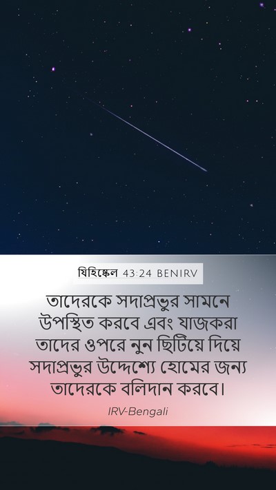 যিহিষ্কেল 43:24 BENIRV Mobile Phone Wallpaper - তাদেরকে সদাপ্রভুর - Mobile Bible Verse Wallpaper