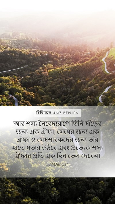 যিহিষ্কেল 46:7 BENIRV Mobile Phone Wallpaper - আর শস্য - Mobile Bible Verse Wallpaper