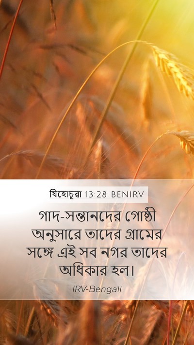 যিহোচূৱা 13:28 BENIRV Mobile Phone Wallpaper - গাদ-সন্তানদের - Mobile Bible Verse Wallpaper