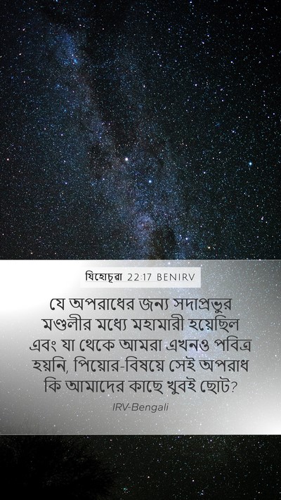 যিহোচূৱা 22:17 BENIRV Mobile Phone Wallpaper - যে অপরাধের জন্য - Mobile Bible Verse Wallpaper