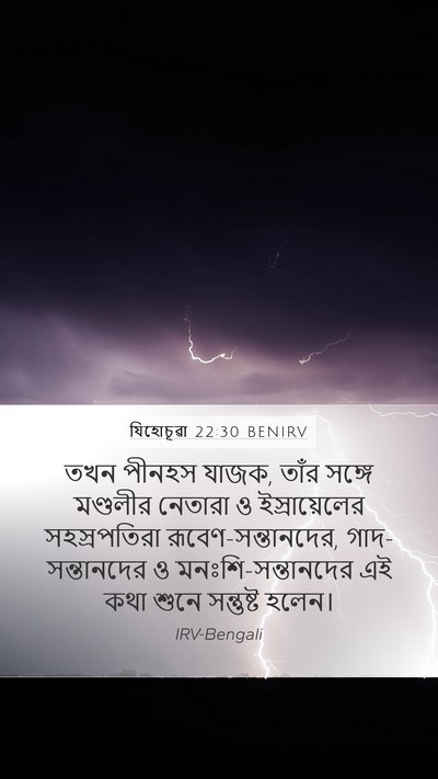 যিহোচূৱা 22:30 BENIRV Mobile Phone Wallpaper - তখন পীনহস যাজক, - Mobile Bible Verse Wallpaper