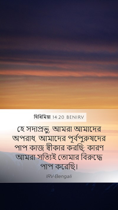যিৰিমিয়া 14:20 BENIRV Bible Verse Image