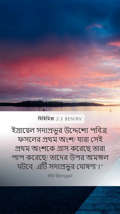 যিৰিমিয়া 2:3 BENIRV Mobile Phone Wallpaper - ইস্রায়েল - Mobile Bible Verse Wallpaper