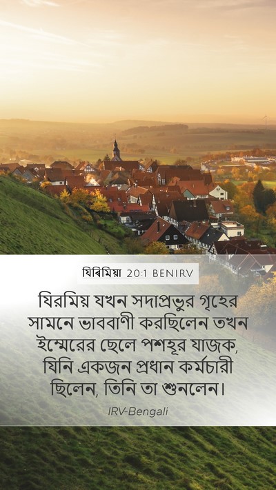 যিৰিমিয়া 20:1 BENIRV Bible Verse Image
