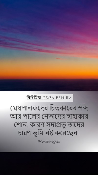 যিৰিমিয়া 25:36 BENIRV Mobile Phone Wallpaper - মেষপালকদের - Mobile Bible Verse Wallpaper