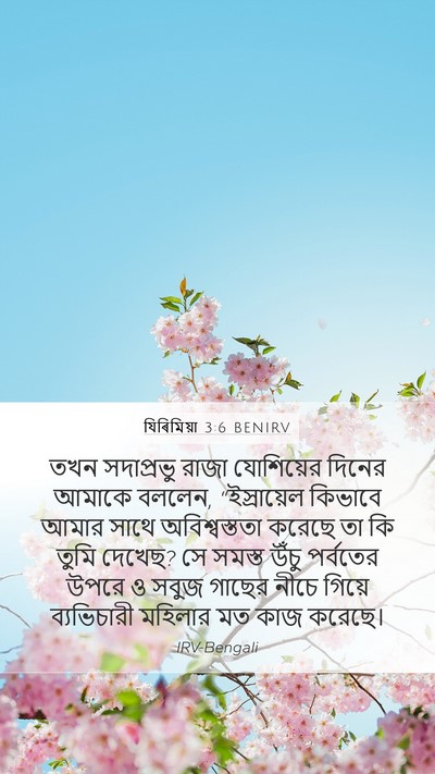 যিৰিমিয়া 3:6 BENIRV Mobile Phone Wallpaper - তখন সদাপ্রভু রাজা - Mobile Bible Verse Wallpaper