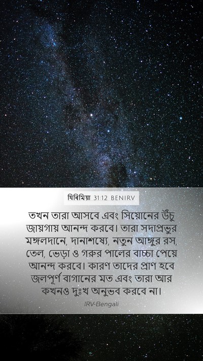 যিৰিমিয়া 31:12 BENIRV Bible Verse Image