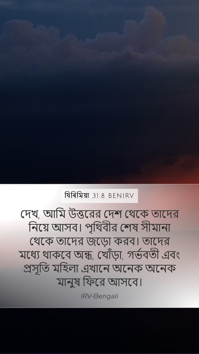 যিৰিমিয়া 31:8 BENIRV Bible Verse Image