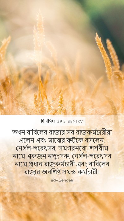 যিৰিমিয়া 39:3 BENIRV Bible Verse Image
