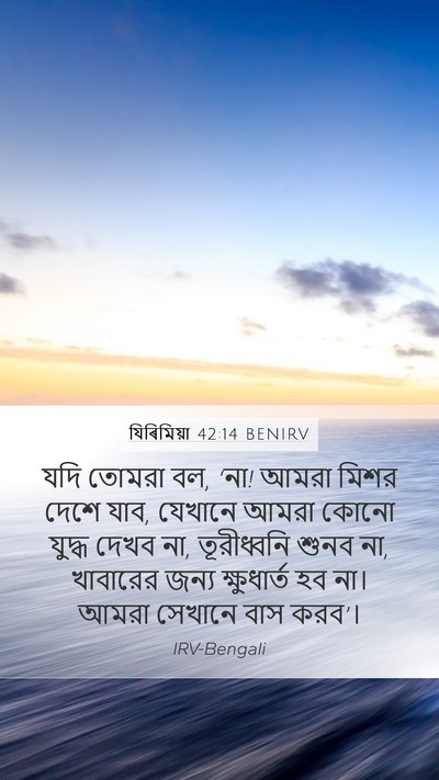 যিৰিমিয়া 42:14 BENIRV Bible Verse Image