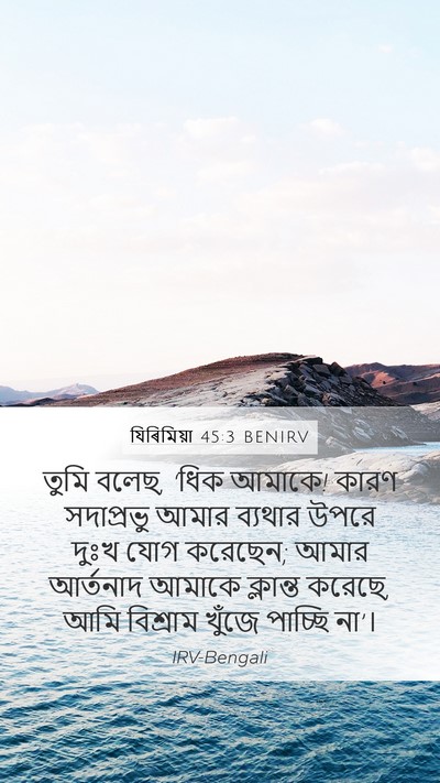 যিৰিমিয়া 45:3 BENIRV Mobile Phone Wallpaper - তুমি বলেছ, ‘ধিক - Mobile Bible Verse Wallpaper