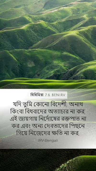 যিৰিমিয়া 7:6 BENIRV Bible Verse Image
