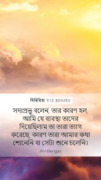 যিৰিমিয়া 9:13 BENIRV Bible Verse Image
