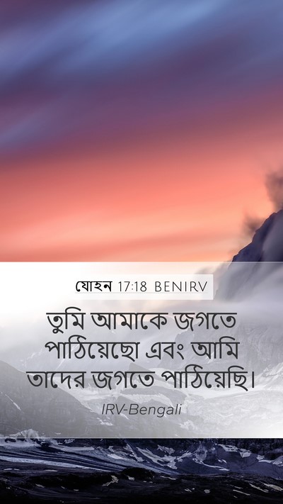 যোহন 17:18 BENIRV Mobile Phone Wallpaper - তুমি আমাকে জগতে - Mobile Bible Verse Wallpaper