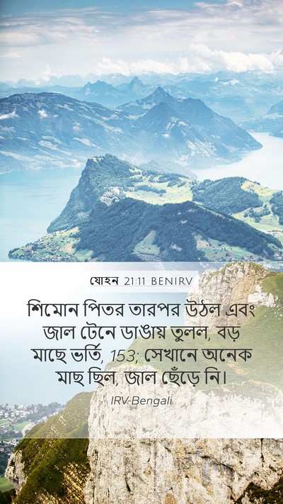 যোহন 21:11 BENIRV Mobile Phone Wallpaper - শিমোন পিতর তারপর - Mobile Bible Verse Wallpaper