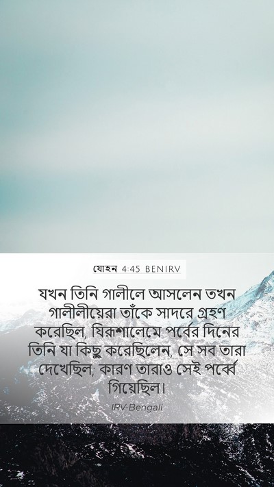 যোহন 4:45 BENIRV Mobile Phone Wallpaper - যখন তিনি গালীলে - Mobile Bible Verse Wallpaper