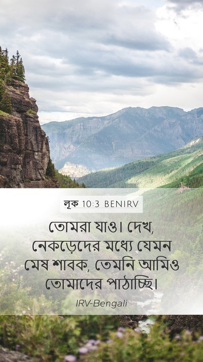 লূক 10:3 BENIRV Mobile Phone Wallpaper - তোমরা যাও। দেখ, - Mobile Bible Verse Wallpaper