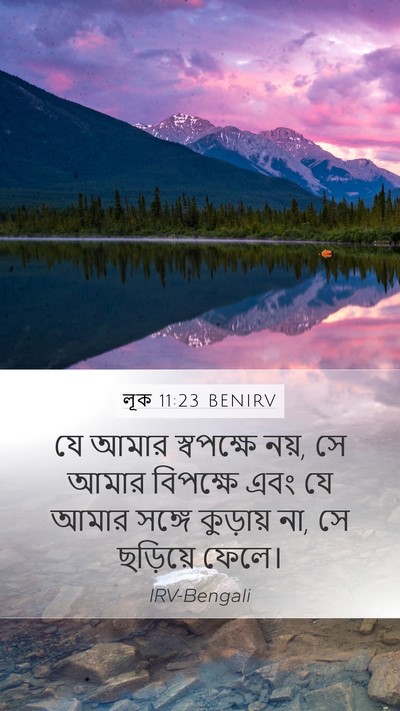 লূক 11:23 BENIRV Mobile Phone Wallpaper - যে আমার স্বপক্ষে - Mobile Bible Verse Wallpaper