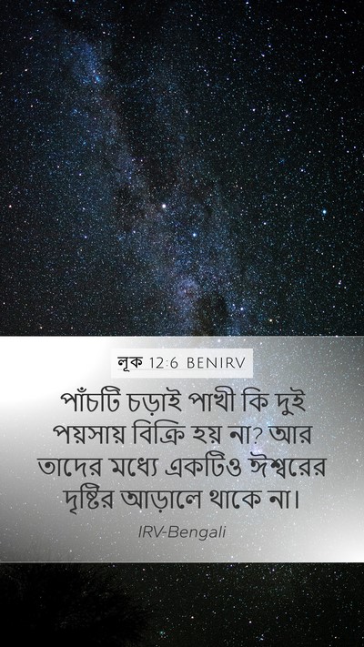 লূক 12:6 BENIRV Mobile Phone Wallpaper - পাঁচটি চড়াই পাখী - Mobile Bible Verse Wallpaper