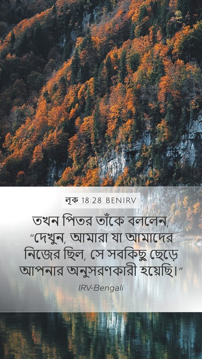 লূক 18:28 BENIRV Bible Verse Image