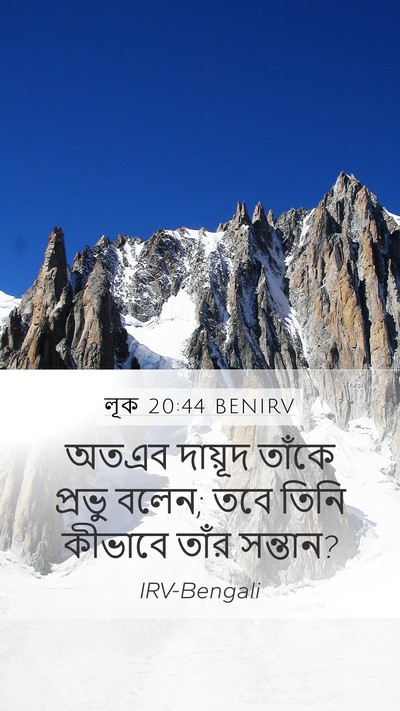 লূক 20:44 BENIRV Mobile Phone Wallpaper - অতএব দায়ূদ তাঁকে - Mobile Bible Verse Wallpaper