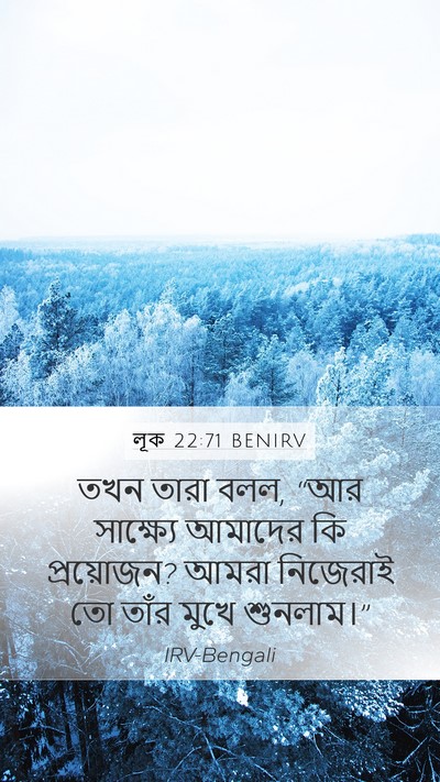 লূক 22:71 BENIRV Mobile Phone Wallpaper - তখন তারা বলল, “আর - Mobile Bible Verse Wallpaper