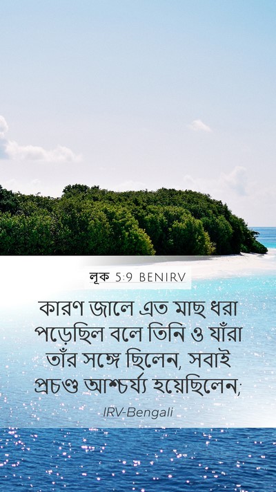 লূক 5:9 BENIRV Mobile Phone Wallpaper - কারণ জালে এত মাছ - Mobile Bible Verse Wallpaper