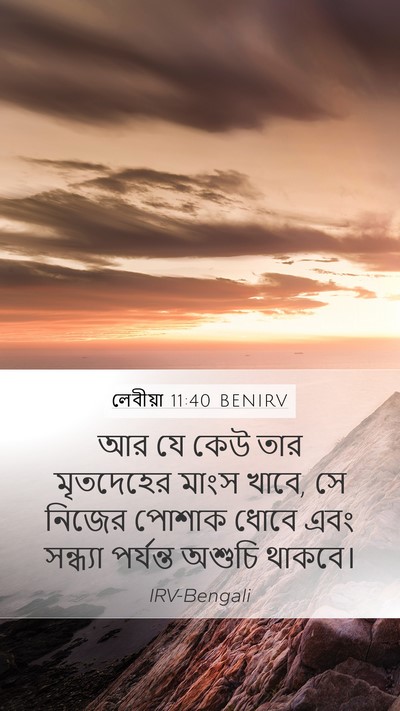 লেবীয়া 11:40 BENIRV Bible Verse Image